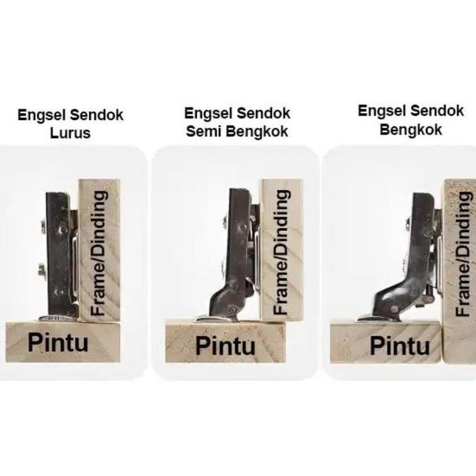 1 PASANG Engsel Sendok Mini Lenaga Huben Elco LM Lemari Kayu Aluminium Olimpik Olympic 26mm