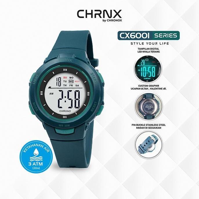 Wgwg- Chrnx By Chronox Jam Tangan Digital Unisex Pria Wanita - Cx6001 Rubber Watches
