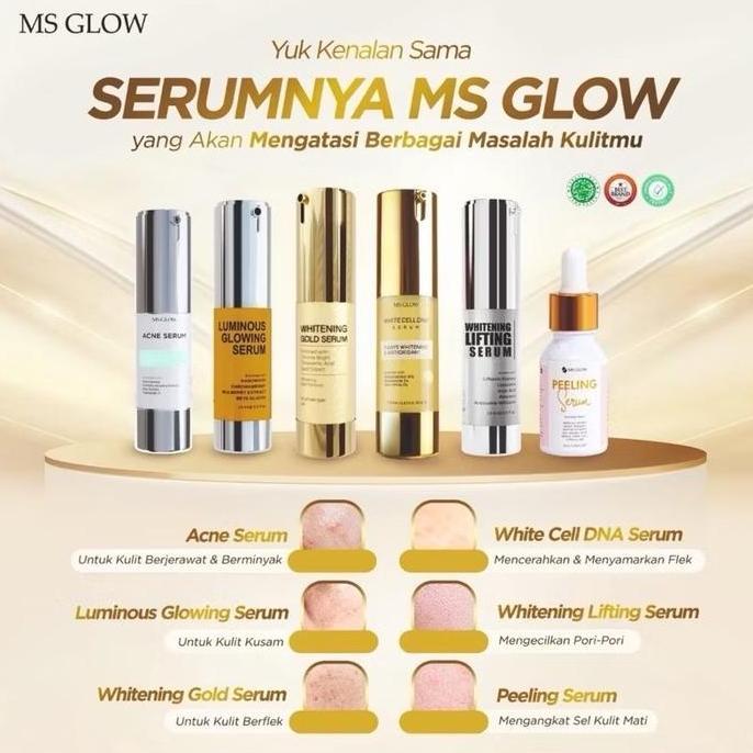 Shiner- Ms Glow Serum Luminous | Whitening Gold Serum | Serum Lifting | Serum Acne | Serum Whitecell