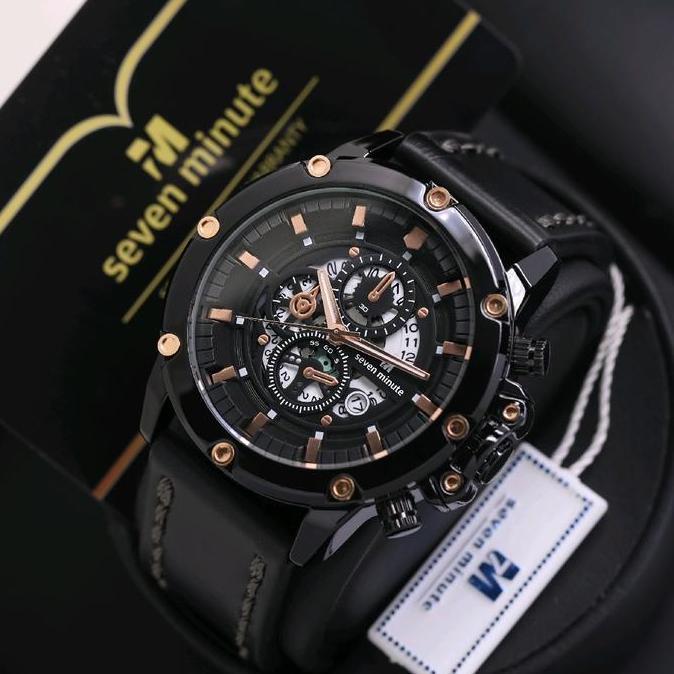 Wgwg- Seven Minute M730L Jam Tangan Pria Original Kulit Tanggal Sporty Tahan Air Watches