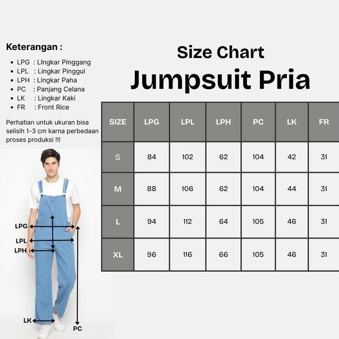 Murah Straight Reguler Fit Jumpsuit Overall Wearpack Celana Panjang Pria Jeans Adjustable