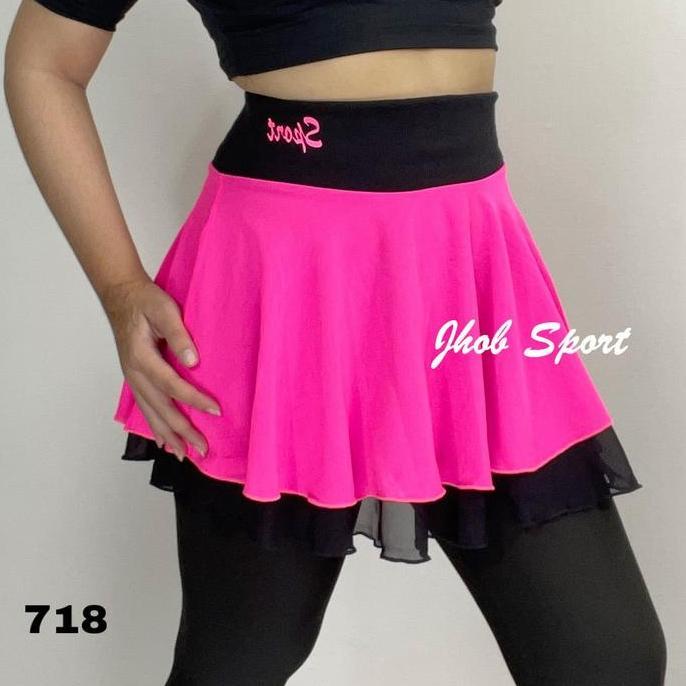 Lansungkirim- 718 Jhob Sport Luaran Rok Tanpa Inner Bahan Tile Jaring/Rok Mini/Sport Skirt/Rok Tanpa