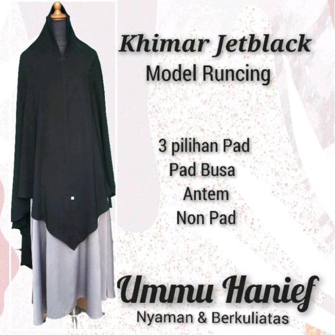 Dieocrd- Khimar Syar'I Runcing Jetblack Leuwitex