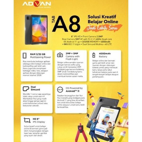 [Expert] Advan tablet belajar advan tab a8 ram 3+32gb garansi resmi Free