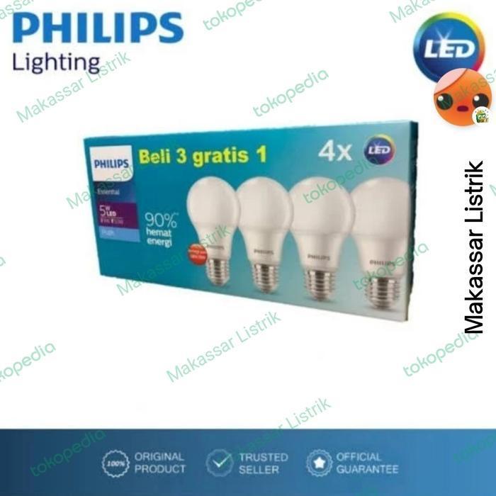 Lampu Philips Multipack Essential Bohlam LED 5,7,9,11 Watt Putih