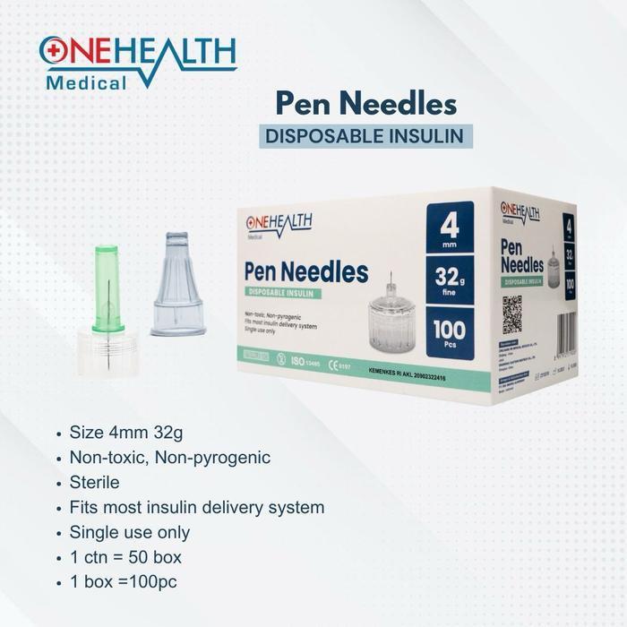 Onehealth Pen Needles Jarum Insulin uk 4 mm / Jarum Insulin uk 5 mm