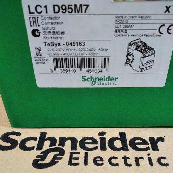 SCHNEIDER - LC1D95M7 - CONTACTORR - 3P 95A (3 N O) - AC-3 220 VAC -