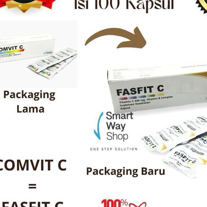 Hololoo- Vitamin C Comvit Fasfit C 500 Mg + B Complex 1 Box Isi 100 Ready Stock