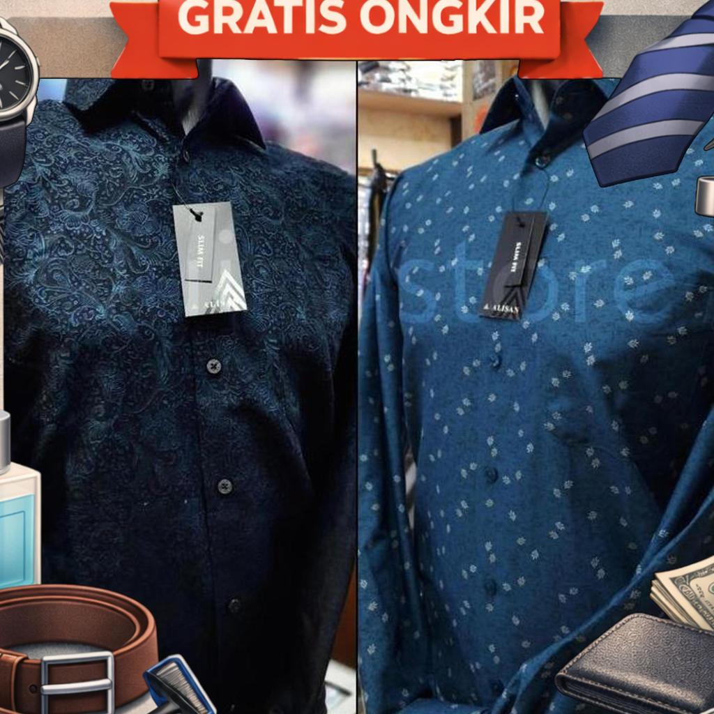 Alisan Kemeja Semi Batik Printing Motif Gradasi