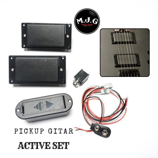 Pickup Spull Gitar Elektrik Aktif Humbucker Set Hitam Seperti Blackout