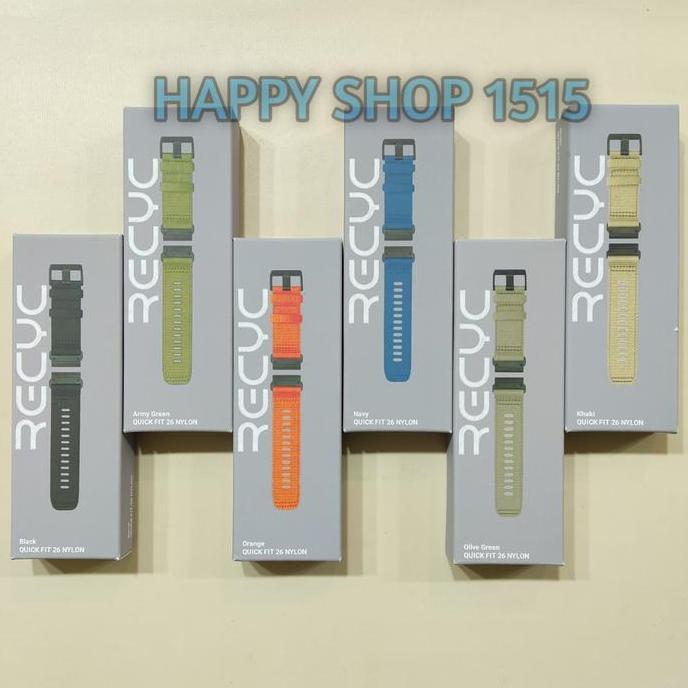 Recyc Quick Fit 26 Mm Nylon Watch Band For Smartwatch Garmin /Quickfit 26Mm