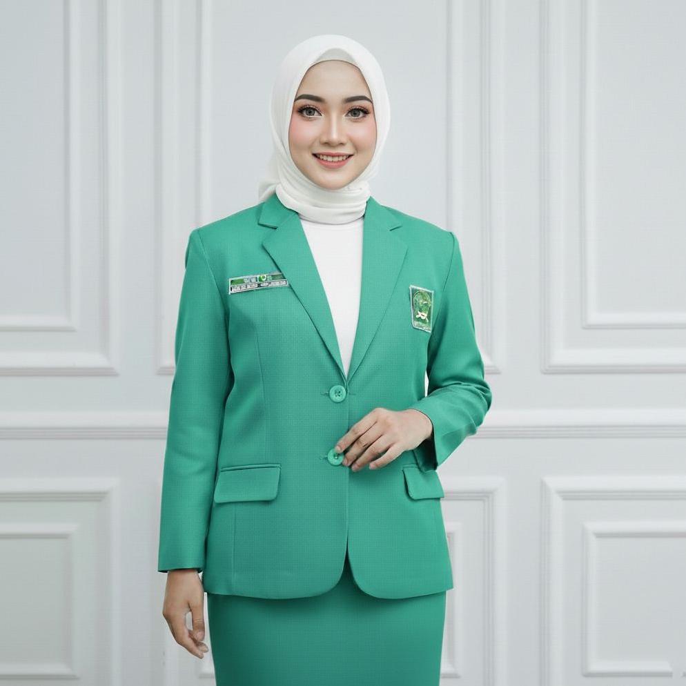 PREMIUM JAS WANITA FATAYAT NU NASIONAL SETELAN RESMI HIJAU & TOSCA | BAHAN ADEM & RAPI