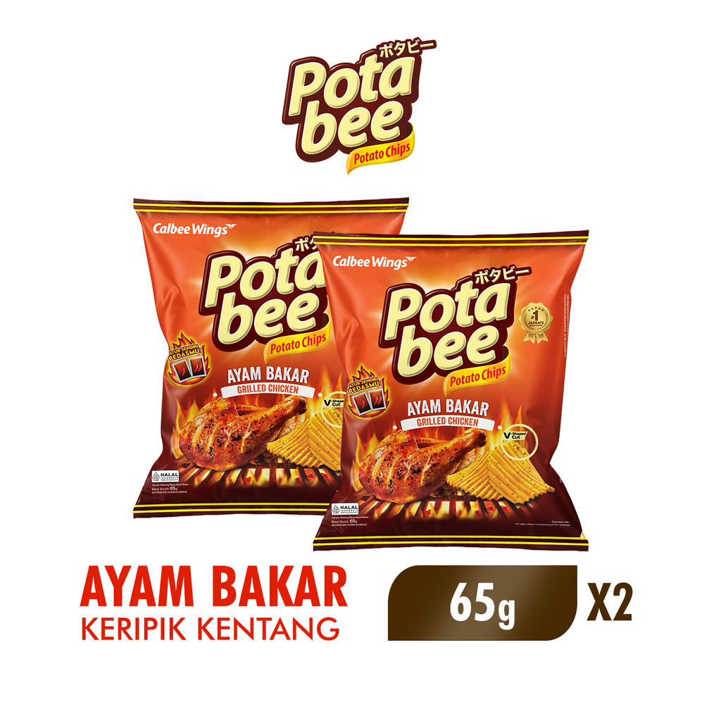 Potabee Keripik Kentang Ayam Bakar 65 gr x2
