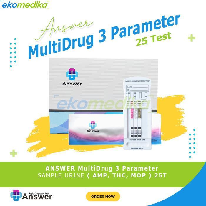Answer Multi Drug of abuse Urine Test (AMP/MOP/THC) / Test Narkoba- 3P