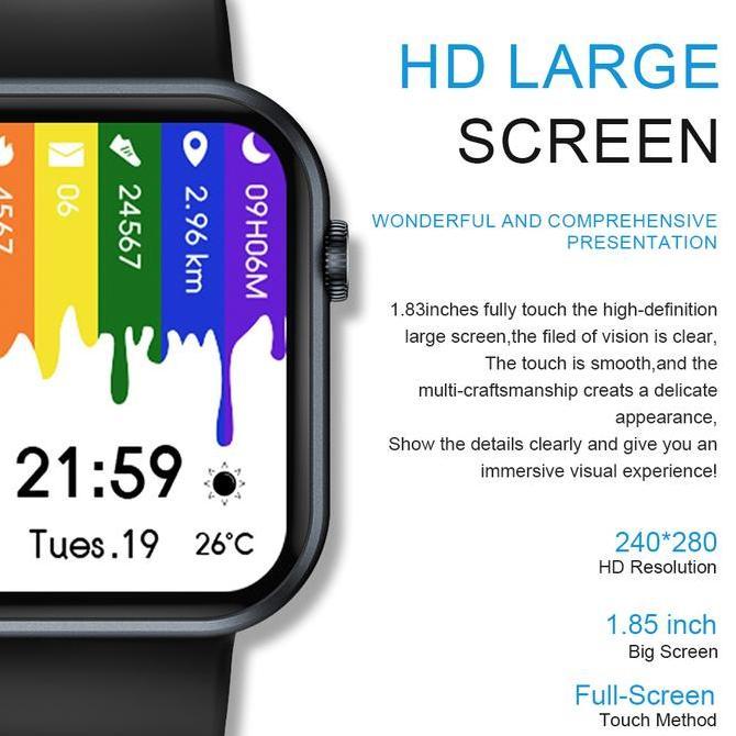 Biden Smartwatch 1.83 Inch Bluetooth Call Jam Tangan Calculator Custom Wallpaper Smart Watch Ip67 Wa