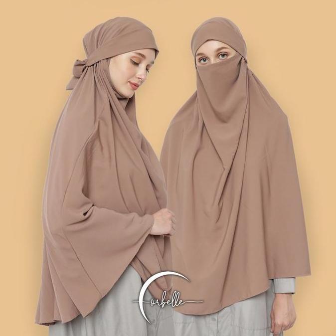 FRENCH KHIMAR JUMBO 2in1 HIJAB NIQAB SYAR'I CADAR WOLFIS