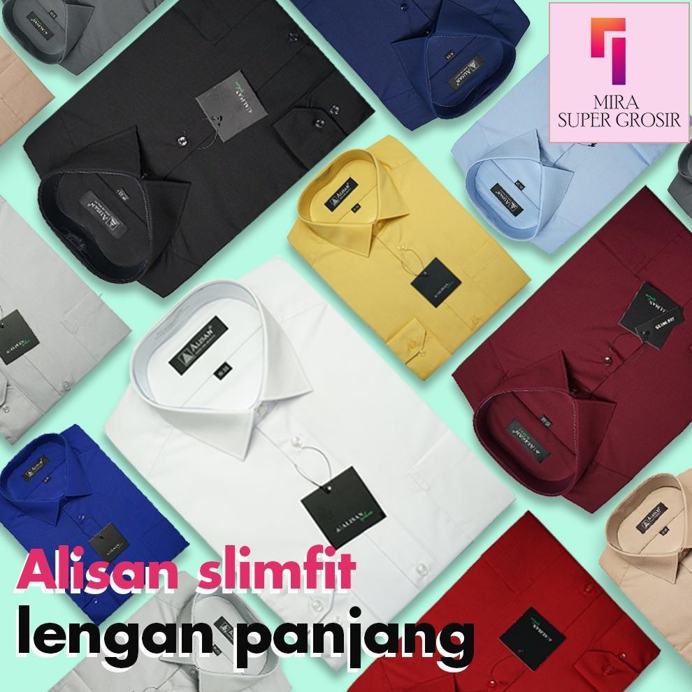 ORIGINAL ALISAN KEMEJA PRIA SLIM FIT LENGAN PANJANG ORIGINAL POLOS BAJU ATASAN KERJA COWO ALISAN FOR