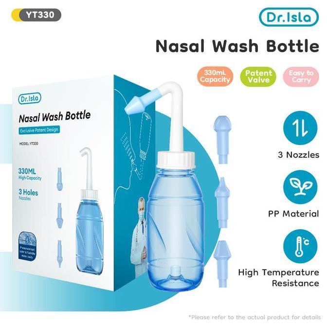 Dr.Isla Yt330 Pembersih Pot Neti Pencuci Hidung Botol Cuci Hidung Waterpulse 330Ml Pembersih Hidung Pembersih Pot Neti Pencuci Hidung Irigasi Untuk Rinitis Alergi Sinus Pembilasan Hidung Harian Untuk Bayi Dewasa Alat Perawatan Hidung Neti Pot