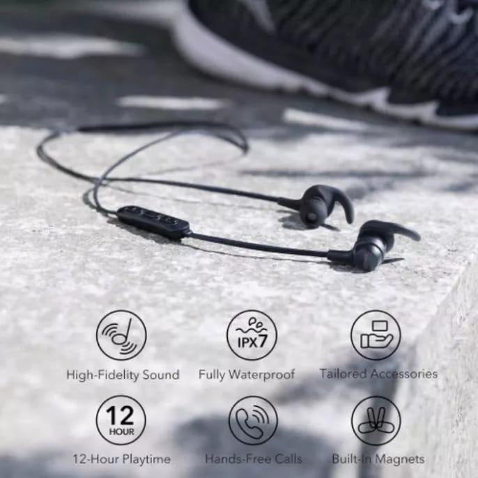 Anker Soundbuds Flow Earphone Bluetooth With Mic A3234 Original Resmi
