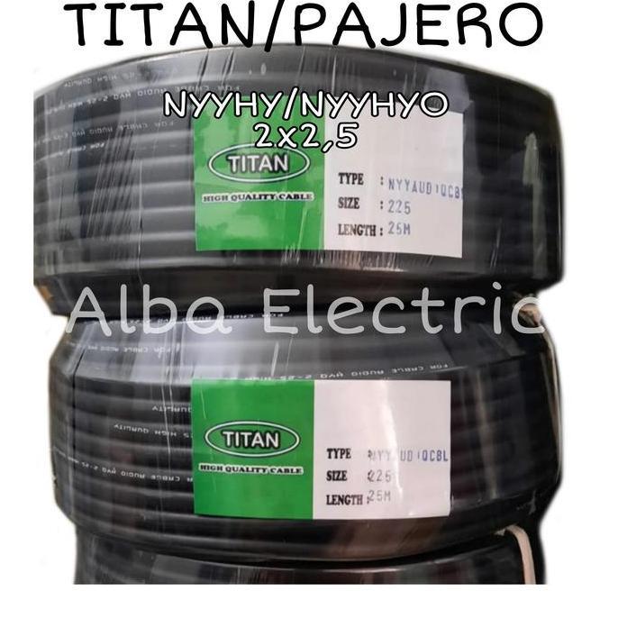 Fastrik- Kabel Listrik Pajero / Titan 2X2,5 25 Meter Hitam Nyyhy Serabut Hitam