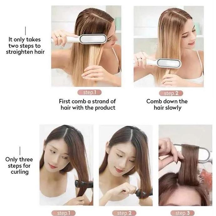 Ayokirim- Catok Sisir 2In1 Pelurus Rambut Straightener Curler 2 In 1 Catokan