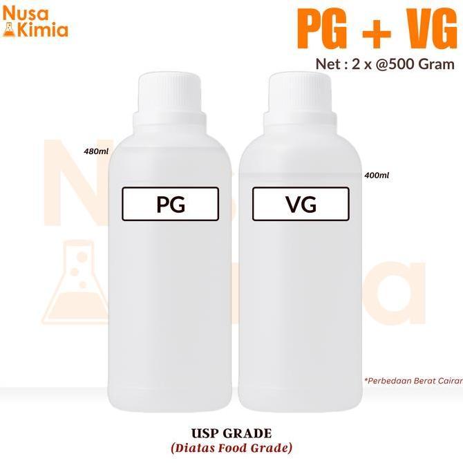 Rouge- Paket Bundling Vg (Vegetable Glycerin) + Pg (Propylene Glycol) 500Gram