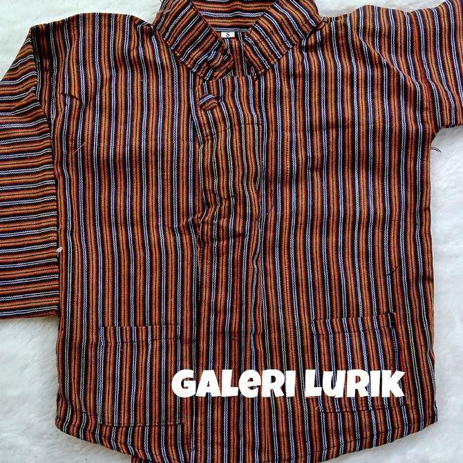 Lansungkirim- Baju Adat Jawa Atasan Surjan Lurik Anak Laki-Laki/ Atasan Adat Jawa Surjan Anak Sd Set