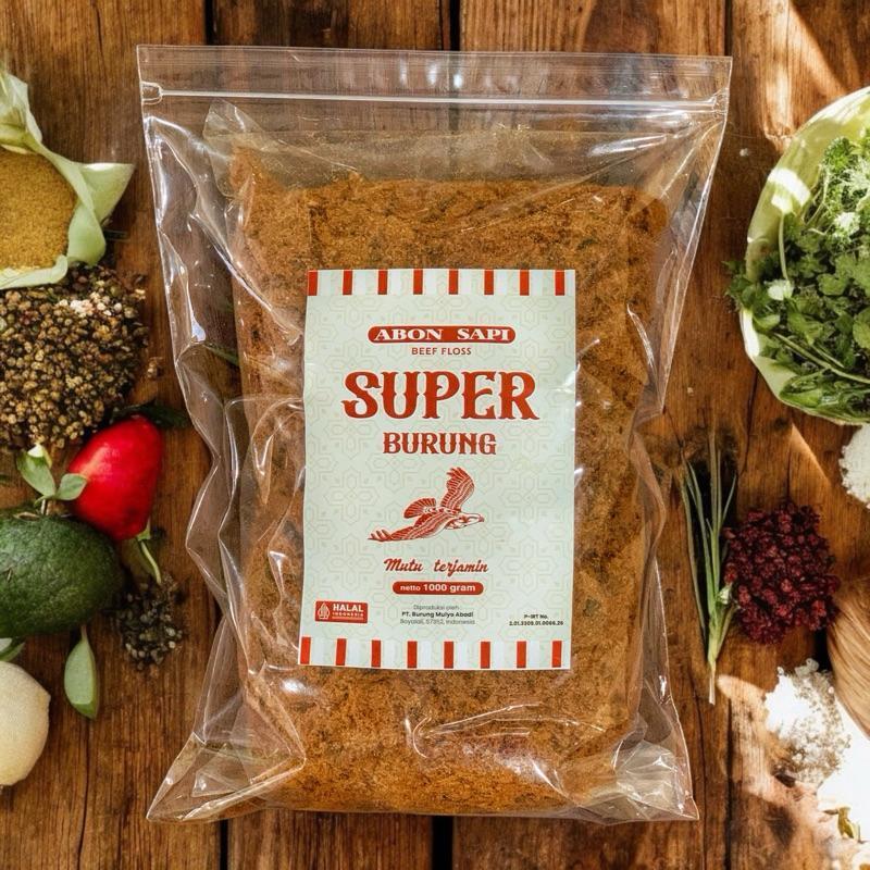 Abon Sapi Super Cap Burung Elang 250 Gram Kemasan Ziplock | Boyolali | Abon Sapi Halal 100% Daging A