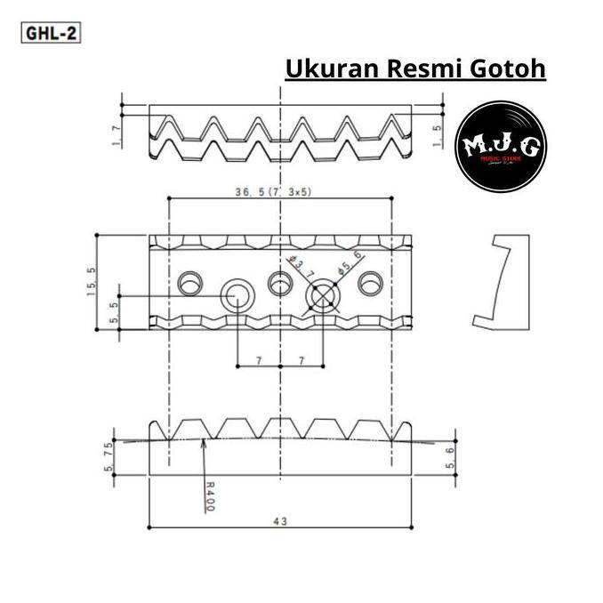 Locking Nut Gitar Elektrik Gotoh Japan Ghl 43Mm Tremolo Updown