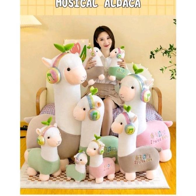 Gas,Cod- Boneka Alpaca Terbaru Boneka Musical Alpaca Bahan Plush Sni Anak Dolls Gift Toys Hadiah Ana