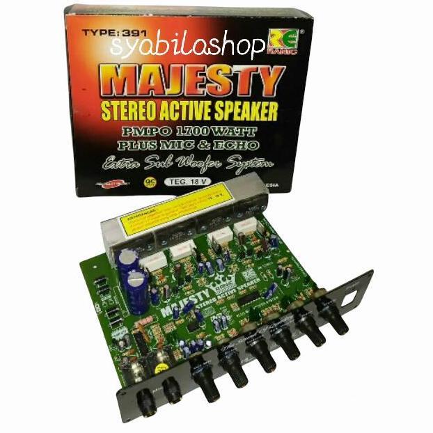 KIT AKTIF SPEAKER STEREO MAJESTY 1700WATT PMPO MIC ECHO PLUS SUBWOOFER