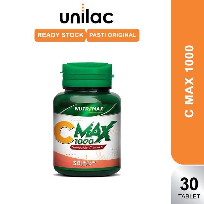 Cod,Bisa- Nutrimax Cmax 1000 Mg 30 Tablet - Meningkatkan Daya Tahan Tubuh | Vitamin C  Acid Dewasa