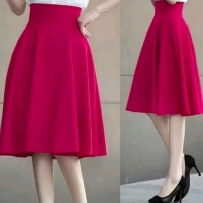 Pastikirim- Rok Short Flare Korea /Rok Mini Rok Renang Rok Olahraga Rok Sekolah Rok Fit Kain Karet M