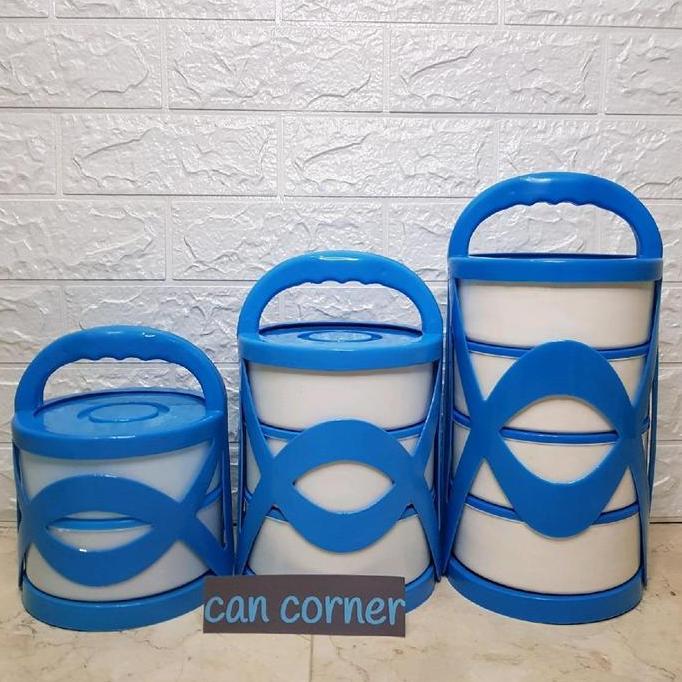 Yxwrg- Rantang Monthong Susun 4 / Rantang 4 Susun / Rantang Monthong 4 Susun Hijau Pink Kitchenware 