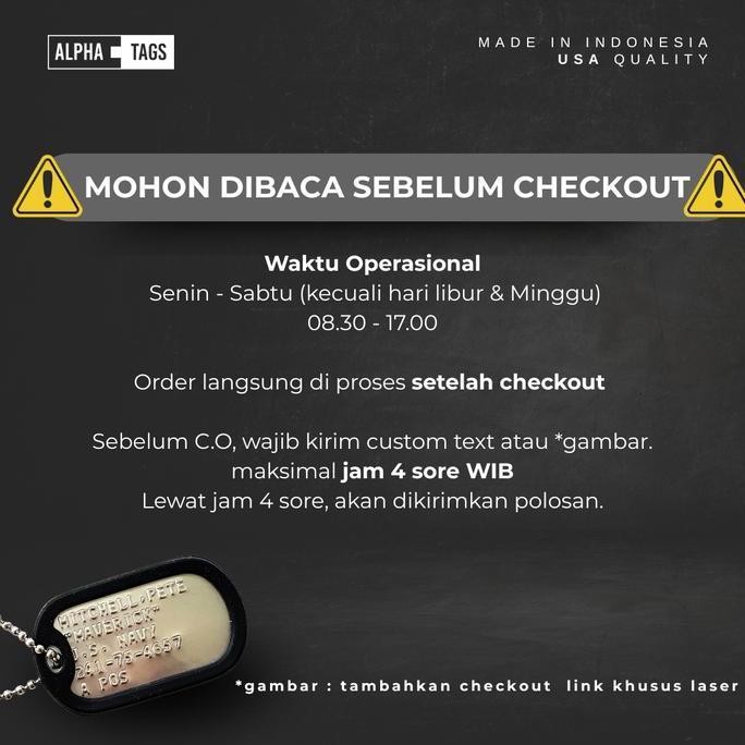 Goldsand- Kalung Dog Tag Gaya Militer Identitas Tentara Us Made Custom