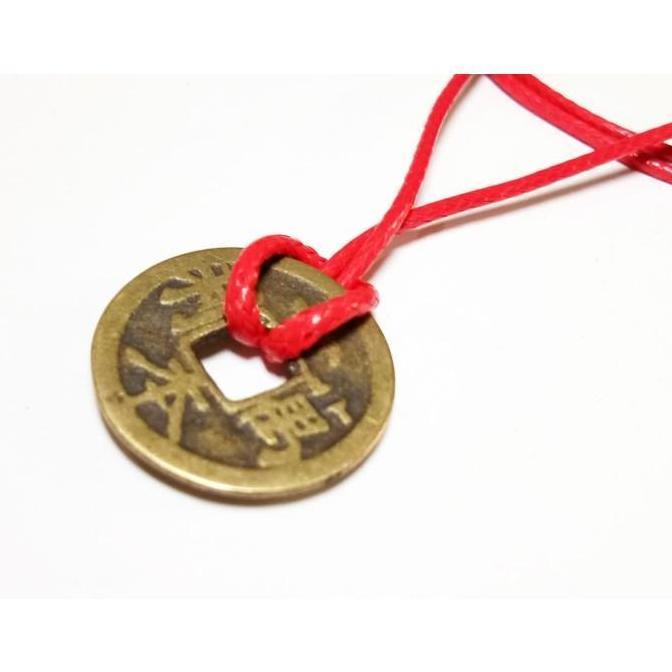 Goldsand- Vee Kalung Liontin Koin Cina Kuno Asli