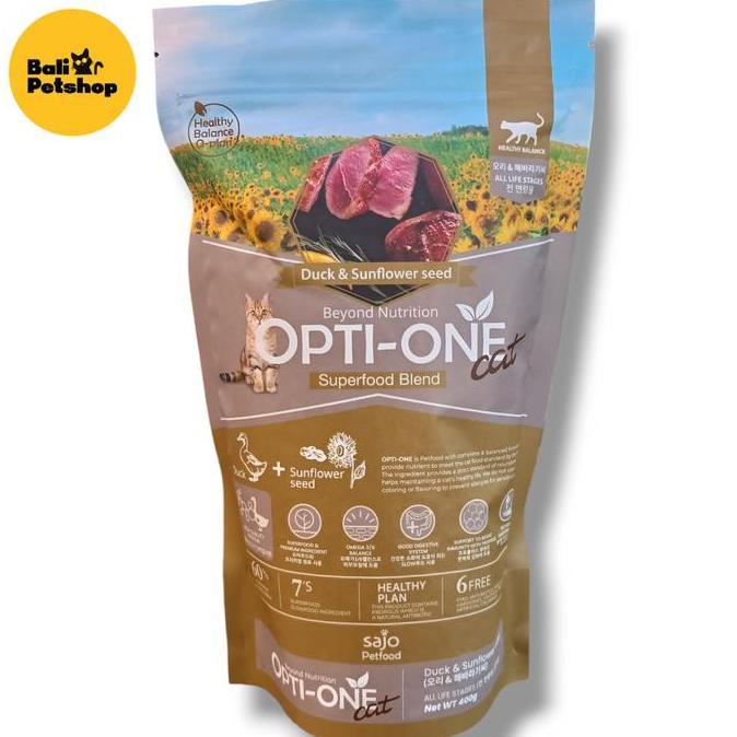 OPTI-ONE ORGANIC CAT DUCK & SUNFLOWER 400GR