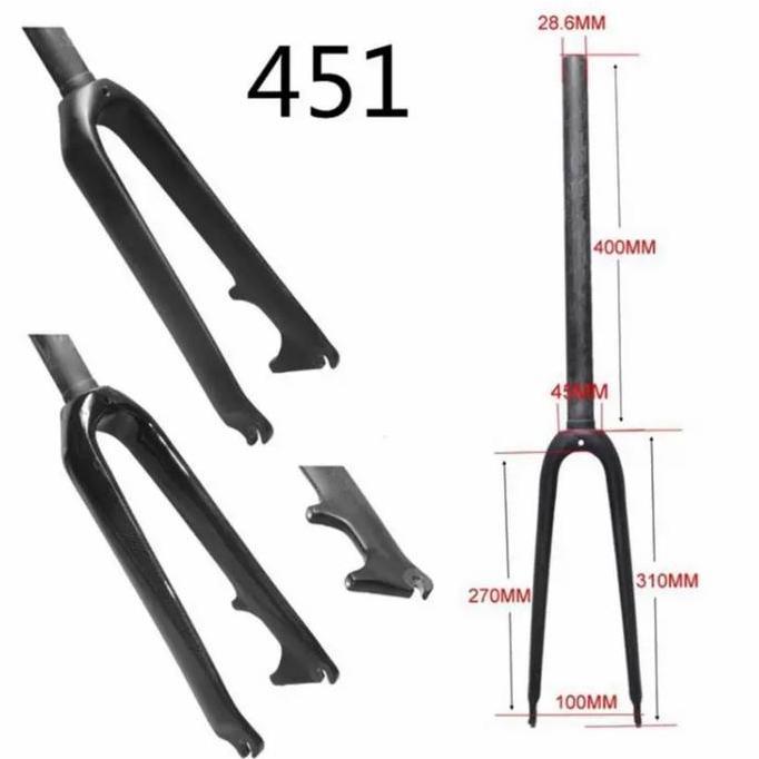 Fork Carbon 20 Inch 22 Inch Disc Brake Fork Carbon Sepeda Lipat BMX