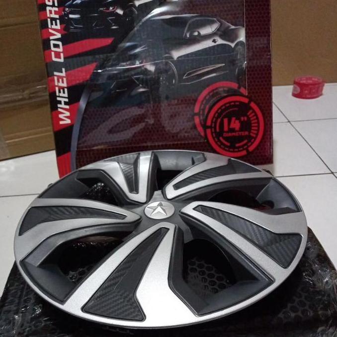 Thebest- KVSH14-Wheel cover dop velg ring14 silver hitam isoka