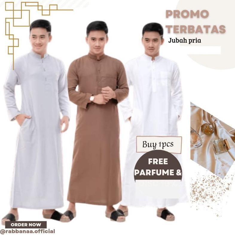 PREMIUM JUBAH PRIA GAMIS PRIA JUBAH PRIA DEWASA HITAM POLOS