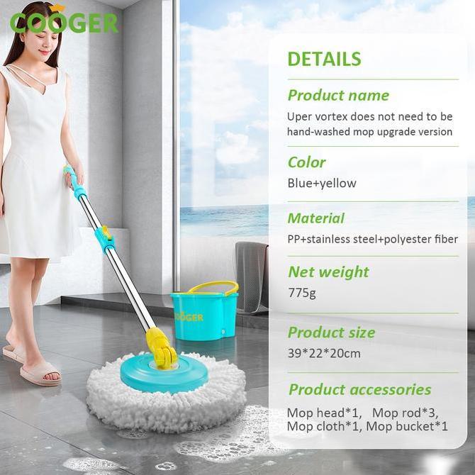 Allthebest- COOGER Alat Pel Spin Super Mop // Spin Mop Cooger