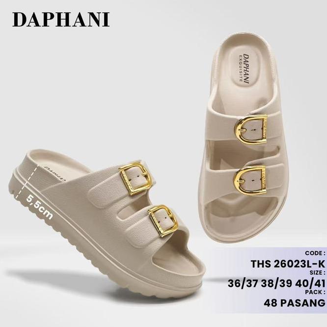 Sandal Slop Wanita Wedges Antislip Karet Eva Style Korea Jelly Kekinian Tinggi 5Cm