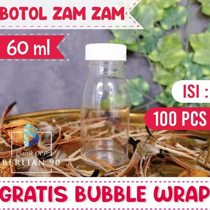 Isi 100 Botol Plastik Zam Zam 60 ml Botol Plastik Kecil Botol Zamzam Kecil