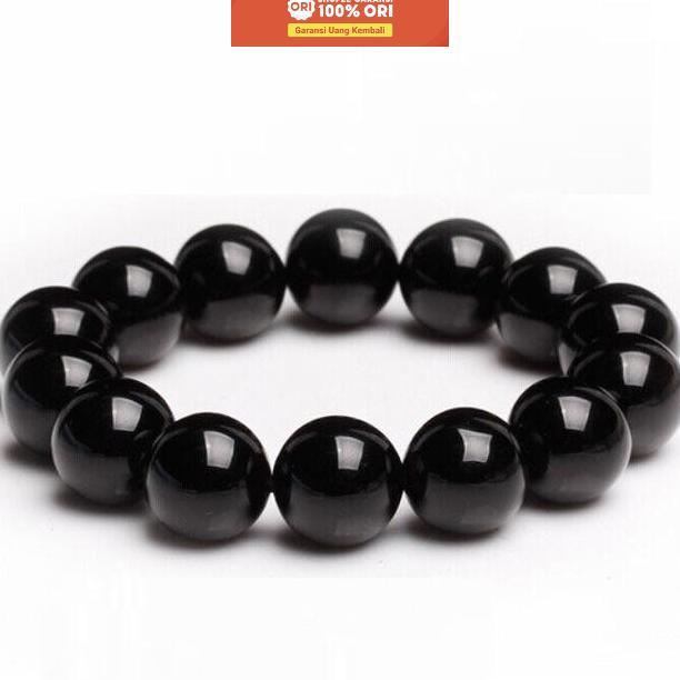 Gelang Giok Hitam Obsidian Stylish Minimalis - Gelang Giok Pria Wanita