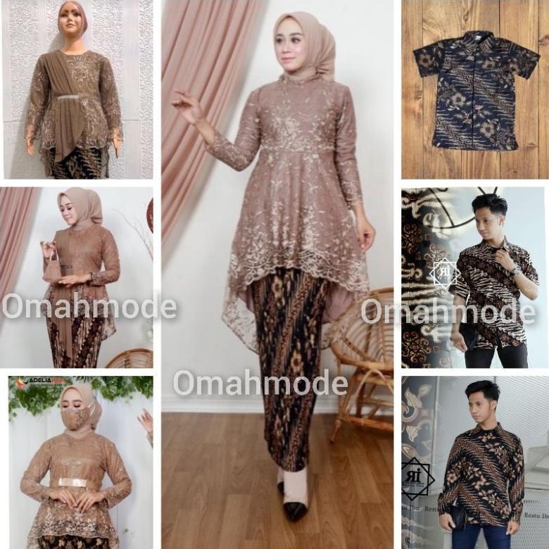 Premium Couple Kebaya Modern/Setelan Kebaya Pesta Keluarga/Couple Kebaya Kemeja Batik/Kebaya Anak/Ke