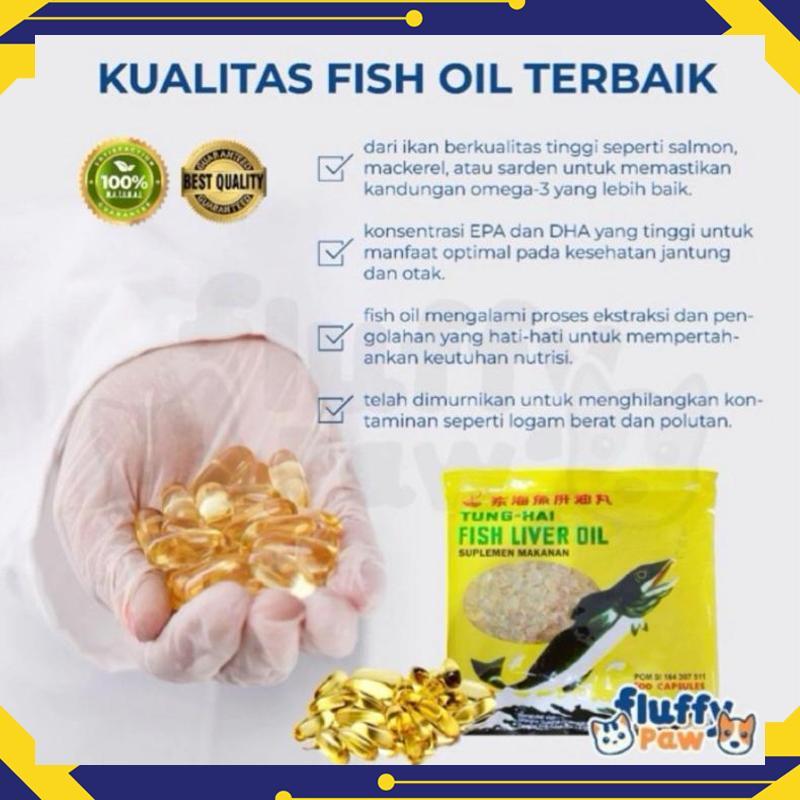 Bisa COD Tung Hai Fish Liver Oil isi 500 Capsules (kemasan pabrik asli)  | Vitamin & Suplemen Minyak