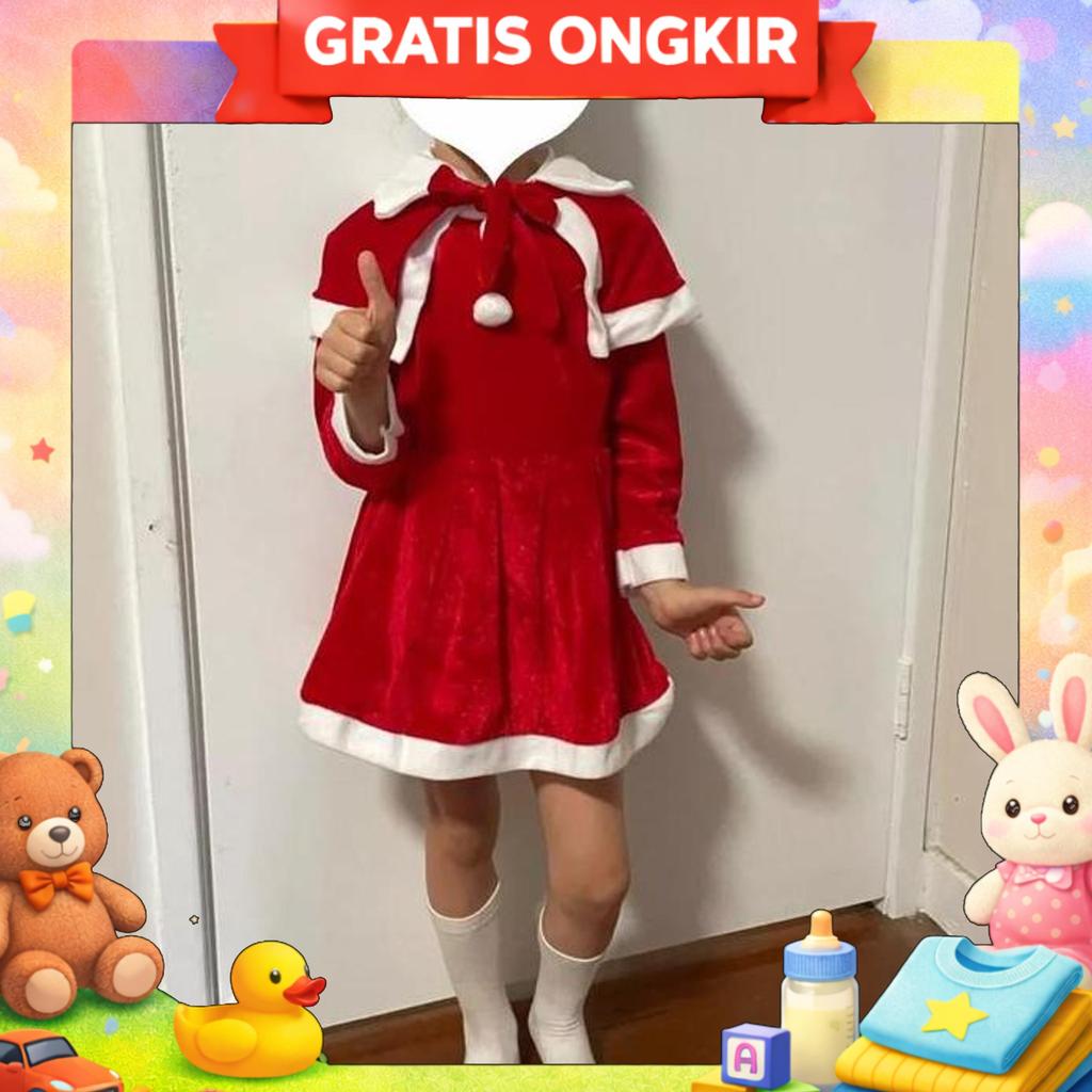 Kostum Santa Claus Anak Beludru Cosplay Santa Claus Costume