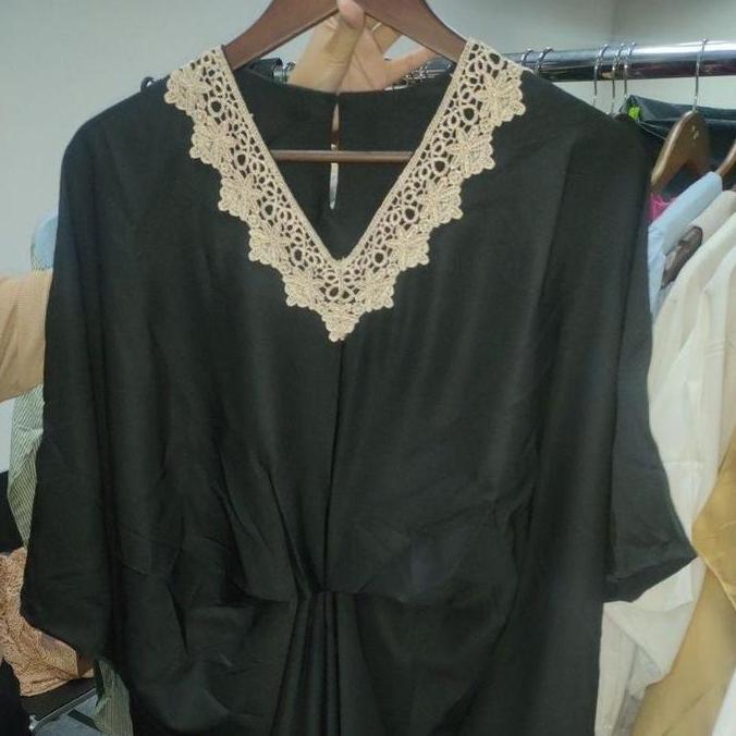 KAFTAN PUTIH HITAM KYOTO PREMIUM SILK IMPORT