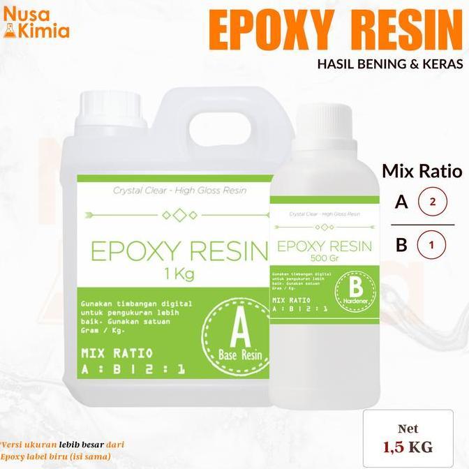 Epoxy Resin Bening 1,5 KG - ART Resin - Hasil Bening dan Keras