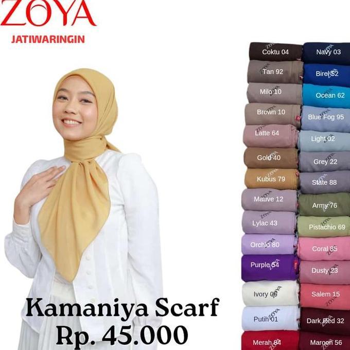 Thebest- ZOYA Kamaniya Plain Scarf Kerudung Hijab Jilbab Segi Empat Polos
